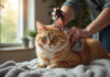Soigner son chat sans frais : Astuces et conseils pratiques d’un expert Personne brossant un chat calme à la maison