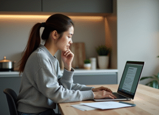 Message à la SPA : comment envoyer facilement une demande d’adoption ? Jeune femme souriante sur un ordinateur pour adoption d'animaux