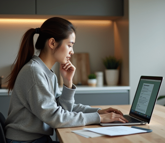 Message à la SPA : comment envoyer facilement une demande d’adoption ? Jeune femme souriante sur un ordinateur pour adoption d'animaux